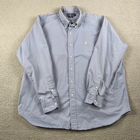 VTG Ralph Lauren Blake Button Down Shirt Men's XL Blue Oversize - Picture 1 of 8